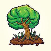 joyeux jour de l'arbre illustrations vectorielles d'arbres verts pour votre logo de travail, t-shirt de marchandise de mascotte, autocollants et conceptions d'étiquettes, affiche, cartes de voeux publicité entreprise ou marques. vecteur