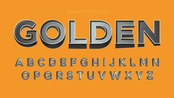 Typographie 3D Chrome Metallic Bold vecteur