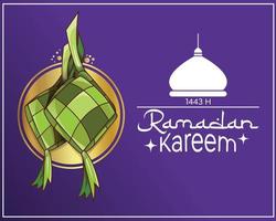 fond de conception de carte de voeux islamique ramadan kareem avec de belles lanternes et croissant vecteur
