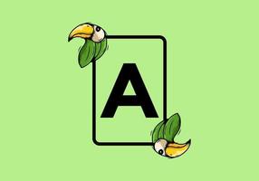 oiseau vert avec une lettre initiale vecteur