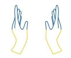 ukraine drapeau emblème mains symbole national europe conception abstraite illustration vectorielle vecteur