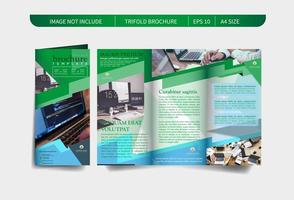 Conception de brochure verte TRIFOLD vecteur