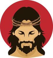 Jésus avec une couronne d'épines vecteur