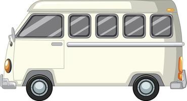 dessin animé mignon minibus sur fond blanc vecteur
