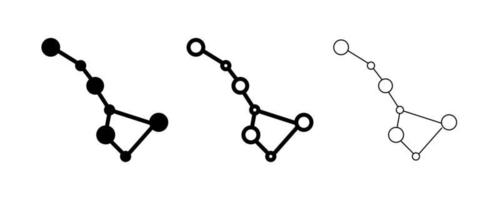 vecteur d'icône de constellation majeure de la Grande Ourse. contour de la forme de la constellation. isolé sur blanc. ligne modifiable. icône de l'espace, signe de l'espace, vecteur de ligne de symbole.
