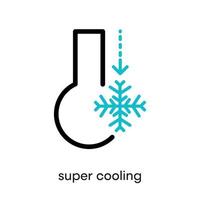 icône de super refroidissement. ce symbole est le symbole du réfrigérateur et de la climatisation. icône de bouton de réfrigérateur coloré. trait modifiable. logo, web et application. vecteur