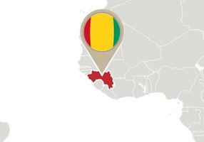 Guinée sur la carte du monde