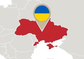 Ukraine sur la carte de l'Europe vecteur