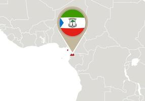 Guinée équatoriale sur la carte du monde vecteur