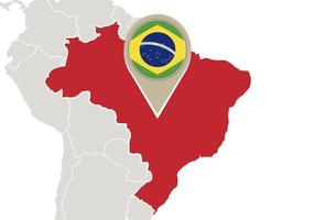 Brésil sur la carte du monde vecteur