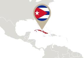 Cuba sur la carte du monde vecteur