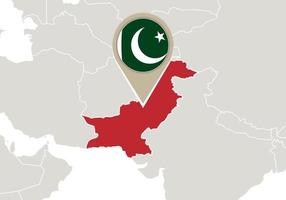 pakistan sur la carte du monde vecteur