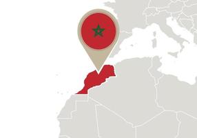 le maroc sur la carte du monde vecteur