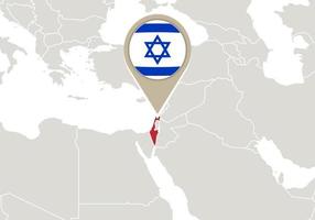 Israël sur la carte du monde vecteur