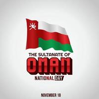 illustration vectorielle de la fête nationale d'oman. adapté à l'affiche et à la bannière de la carte de voeux. vecteur