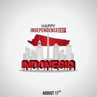 illustration vectorielle de joyeux jour de l'indépendance de l'indonésie. adapté à l'affiche et à la bannière de la carte de voeux. vecteur