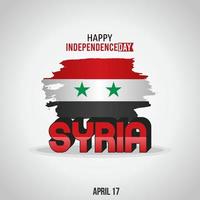 illustration vectorielle de la fête de l'indépendance de la syirie. adapté à l'affiche et à la bannière de la carte de voeux. vecteur