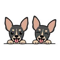 dessin animé mignon chiot chihuahua noir, illustration vectorielle vecteur