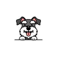 mignon, schnauzer miniature, chiot, dessin animé, vecteur, illustration vecteur