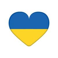 coeur peint aux couleurs du drapeau du pays indépendant ukraine sur fond blanc - vecteur