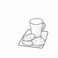 illustration de café et de biscuits vecteur