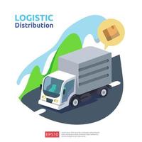 concept de service de fret de distribution logistique vecteur