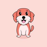 illustration de dessin animé simple chien mignon minimaliste dessin vecteur premium