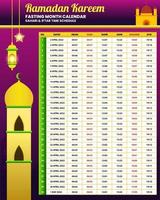 calendrier du mois de jeûne du ramadan kareem