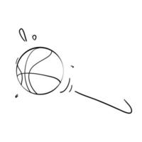 doodle basketball illustration dessinée à la main vecteur de style dessin animé