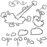 doodle smoke trail illustration vecteur style dessiné à la main