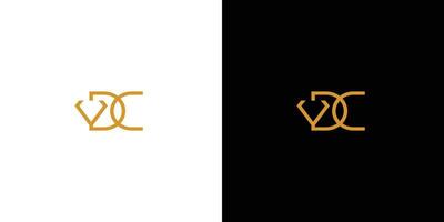 création de logo en diamant avec initiales de lettres dc simples et luxueuses