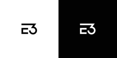conception de logo e3 unique et moderne vecteur