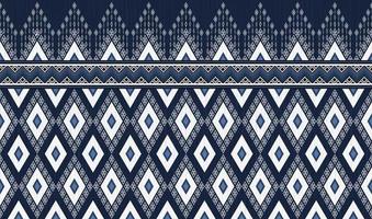 modèle sans couture de forme géométrique ikat avec fond de texture bleu. utiliser pour le tissu, le textile, les éléments de décoration. vecteur