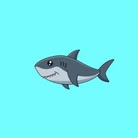 dessin animé mignon bébé requin. illustration vectorielle