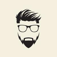 coiffeur coupe de cheveux boutique gentleman hipster logo vecteur icône symbole illustration design minimaliste