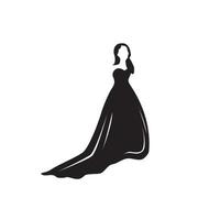 robe de mariée et salon de beauté boutique logo vecteur icône symbole illustration design