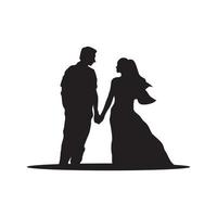 mariage romantique bien-aimé logo vecteur icône symbole illustration design silhouette