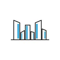 immobilier gratte-ciel ville logo vecteur symbole icône illustration design minimaliste