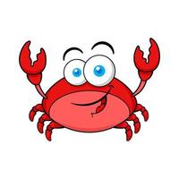 personnage de dessin animé drôle de crabe rouge vecteur