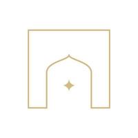 création de logo de ligne de mosquée de dôme de luxe, illustration d'icône de symbole graphique vectoriel idée créative