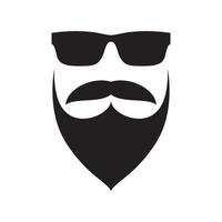 vieil homme vintage avec barbe et lunettes de soleil création de logo, illustration d'icône de symbole graphique vectoriel idée créative