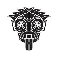 création de logo noir traditionnel de culture de masque indonésien, illustration d'icône de symbole graphique vectoriel idée créative
