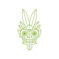 indonésie masque culture traditionnelle création de logo vert, vecteur symbole graphique icône illustration idée créative