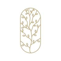 création de logo art ligne feuille plante hipster, symbole graphique vectoriel icône illustration idée créative
