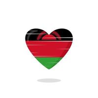 illustration de l'amour en forme de drapeau malawi