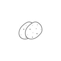 icône de contour de l'illustration vectorielle de pomme de terre