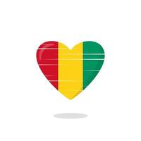 illustration d'amour en forme de drapeau de guinée vecteur