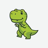 mignon bébé tyrannosaure rex dessin animé dinosaure personnage illustration isolé vecteur