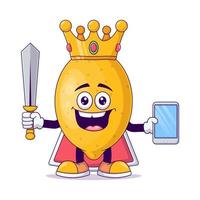 vecteur de personnage de mascotte de dessin animé roi citron
