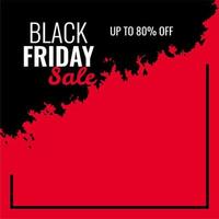 vendredi noir bannière de vente abstraite rouge et noire information d'annonce de promotion des ventes vecteur
